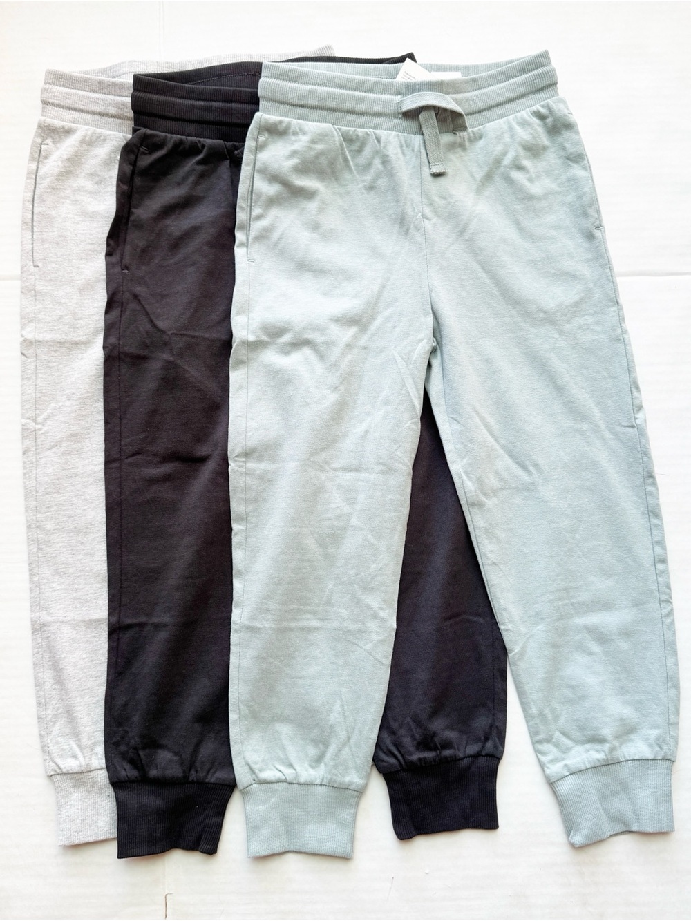 3-Pack of Recycled Cotton Sweatpants / Joggers in Sage Green, Black and Gray NWT